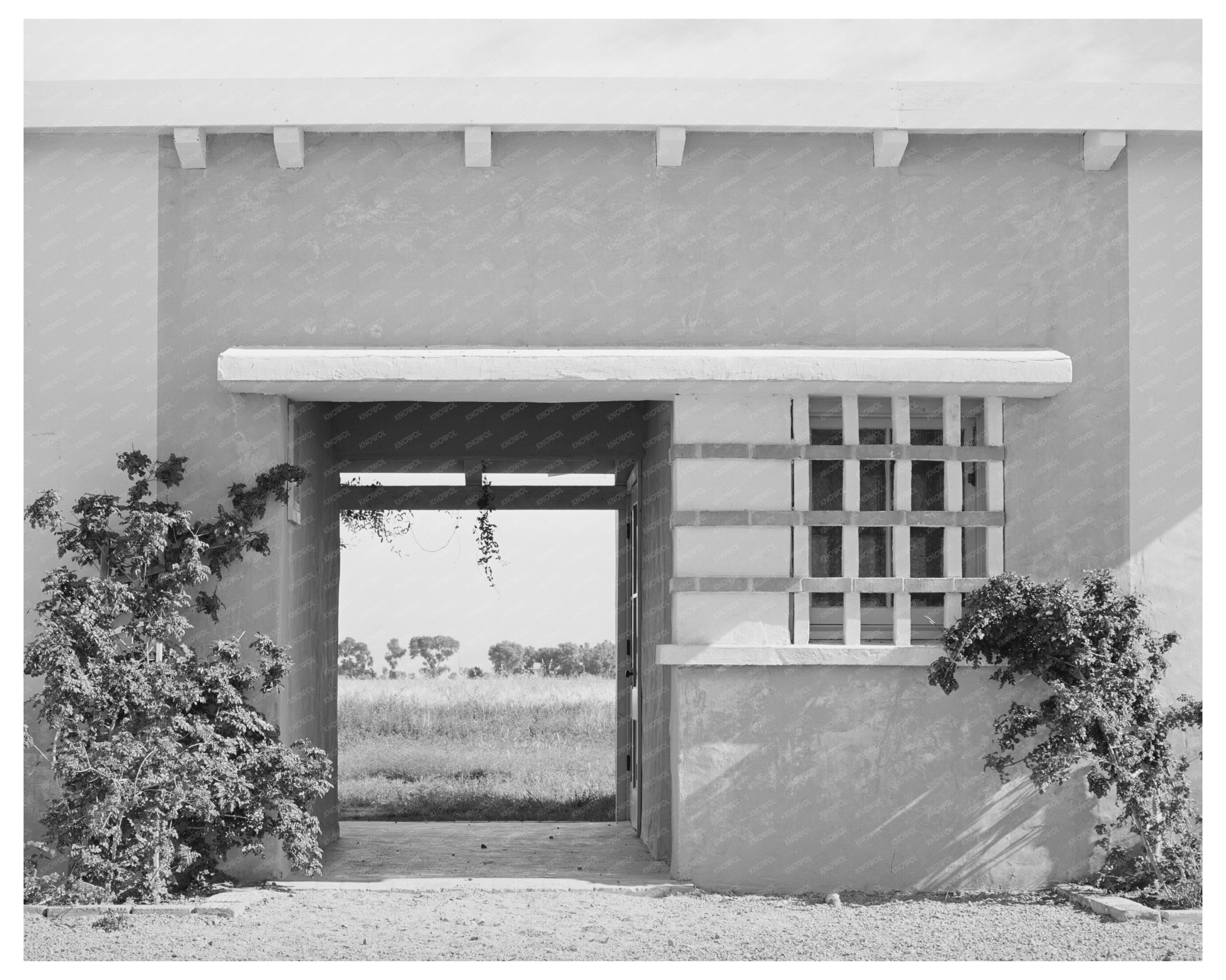 Arizona Community Building Entrance Vintage Image May 1940