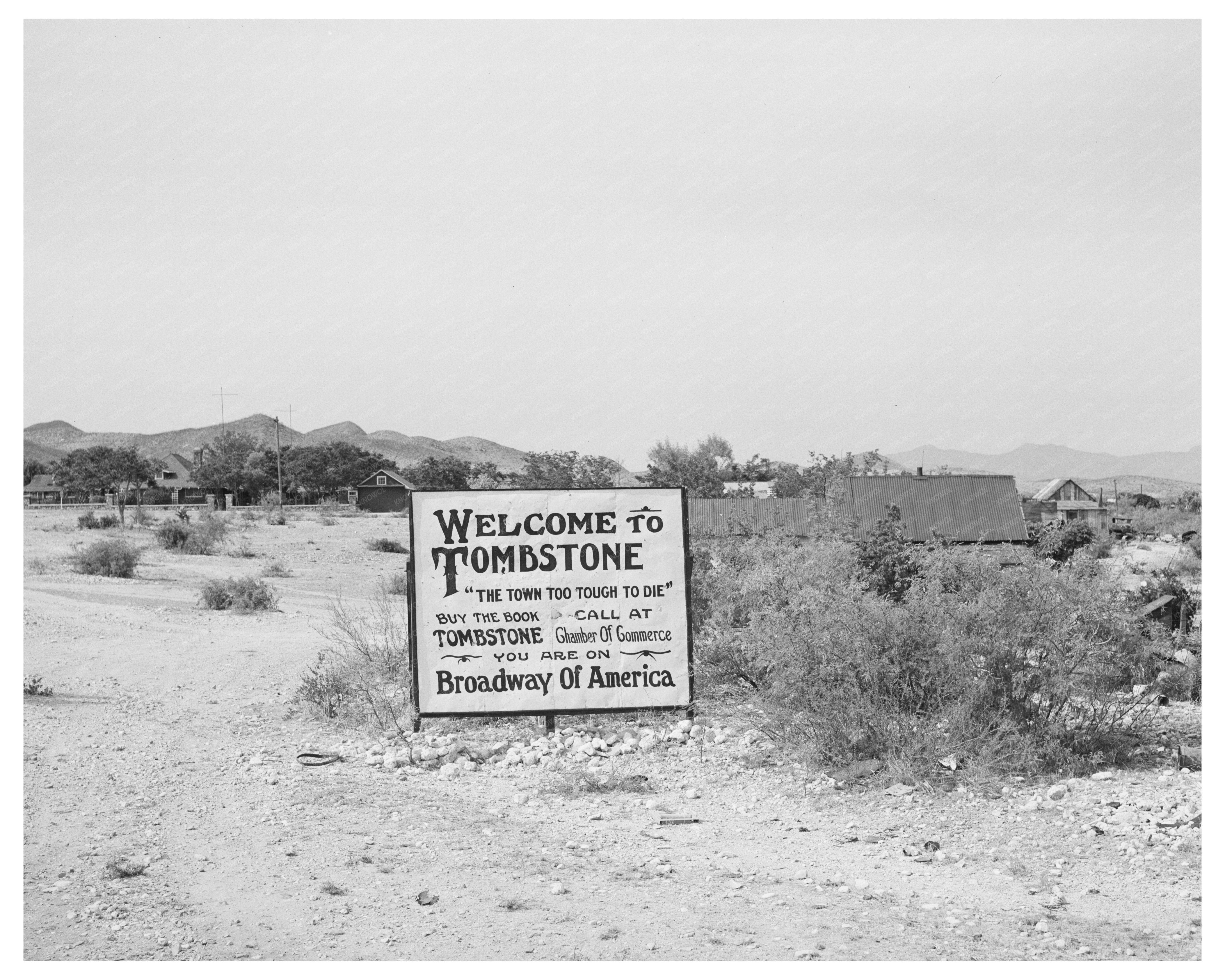 Tombstone Arizona Historic Sign April 1940