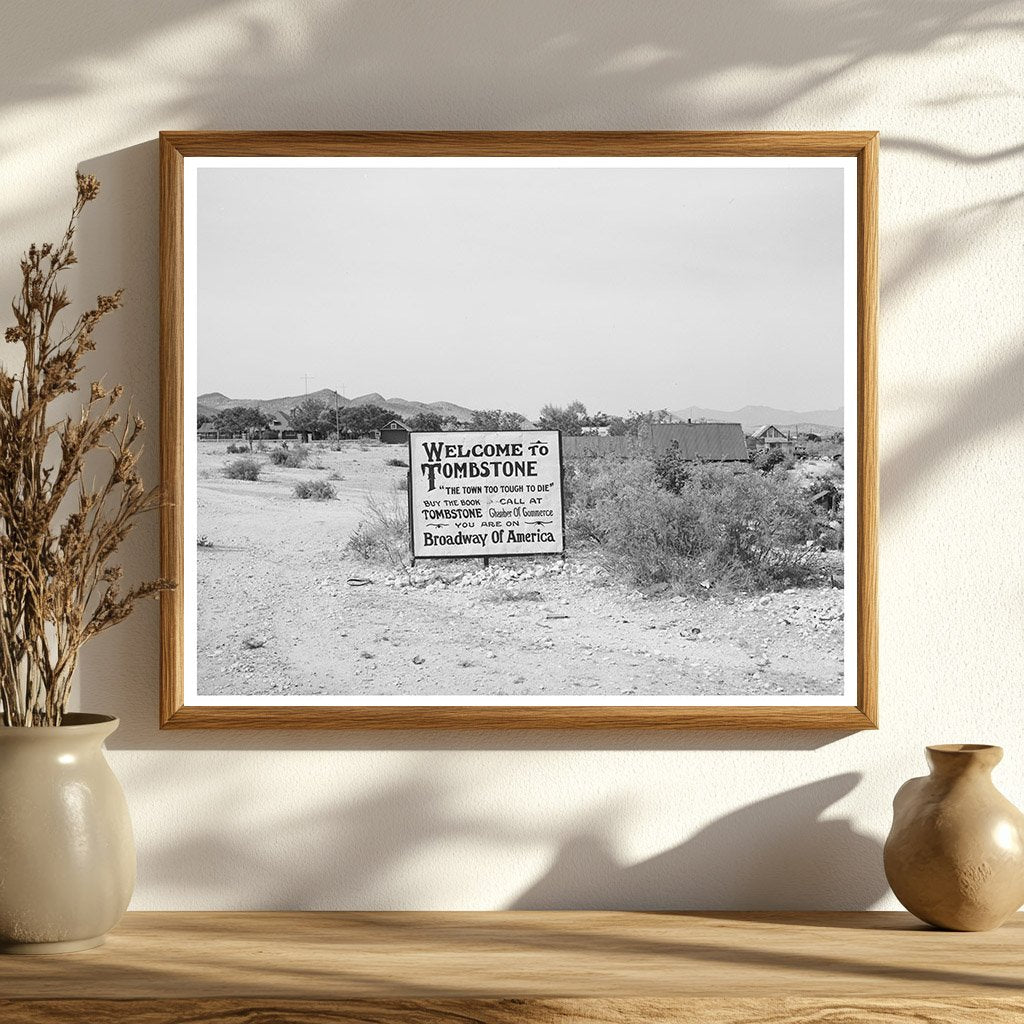 Tombstone Arizona Historic Sign April 1940