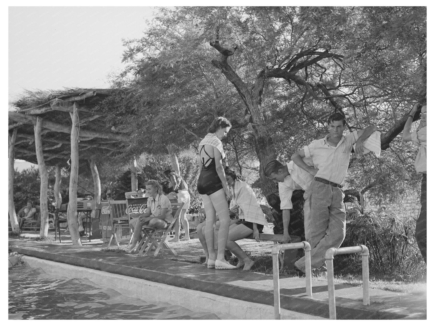 Dude Desert Ranch Swimming Pool Scene April 1940