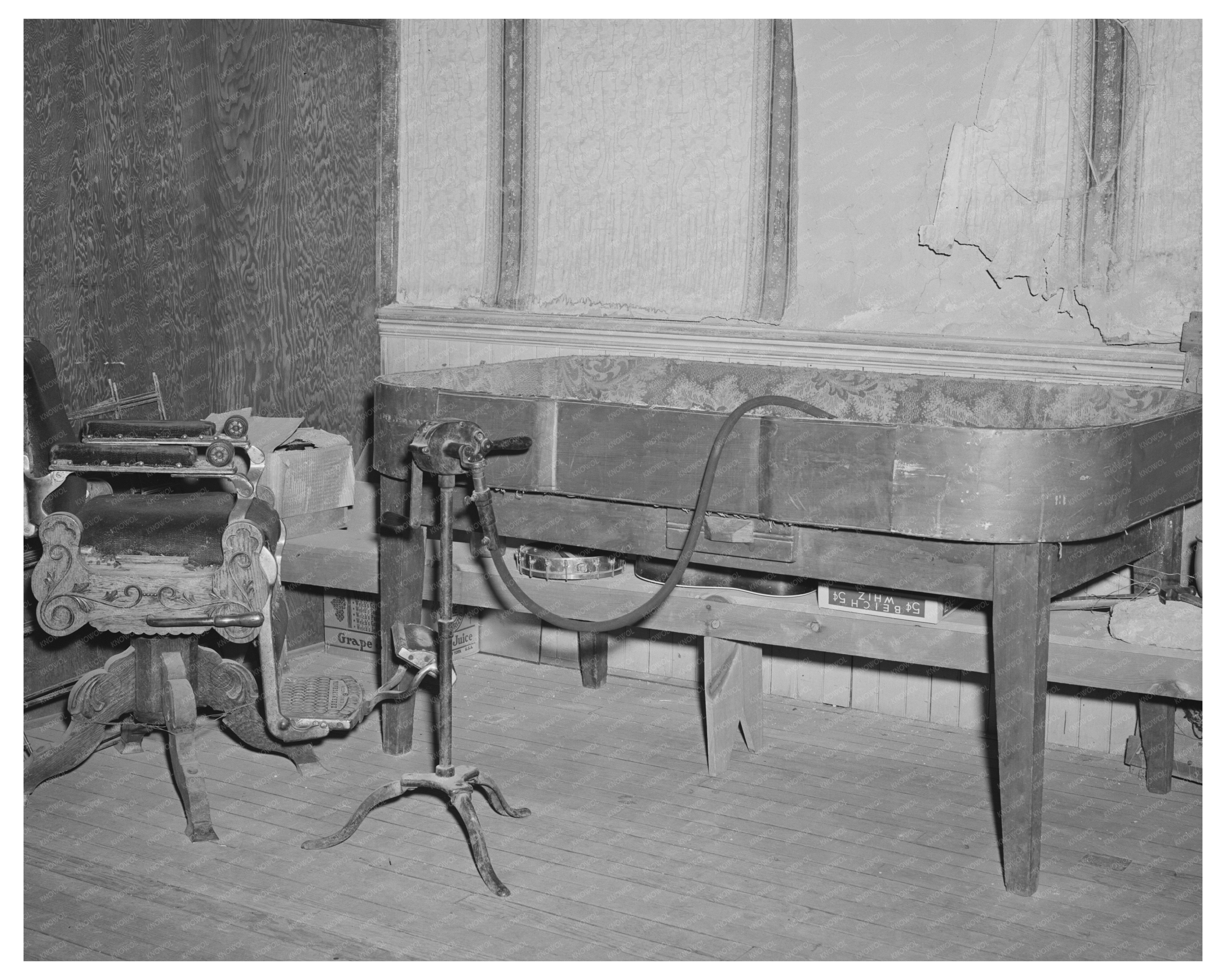 Vintage Dice Table and Barber Chair in Tombstone Museum 1940