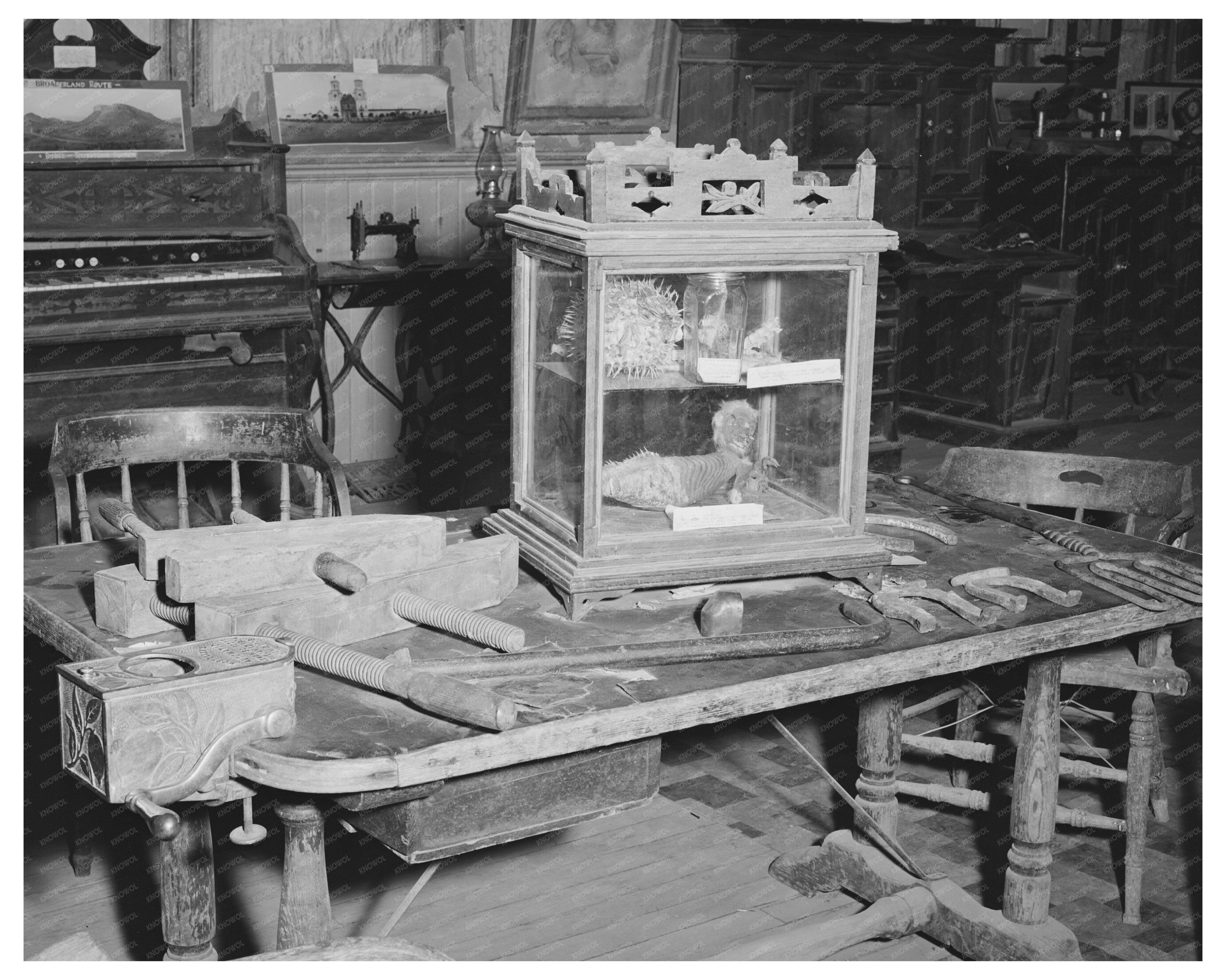 Vintage Faro Table and Artifacts in Tombstone 1940