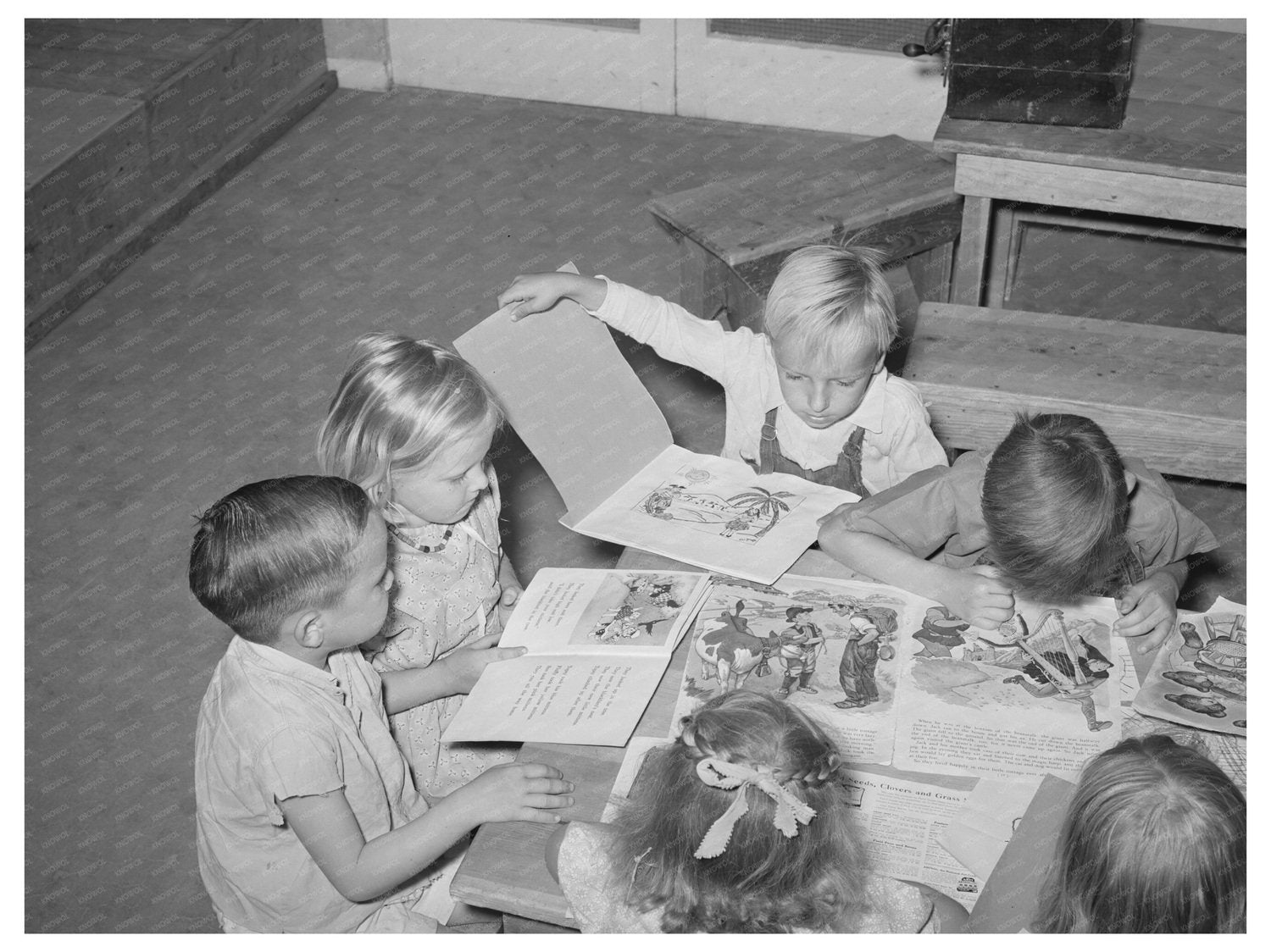 WPA Nursery School Children Reading in Arizona 1940