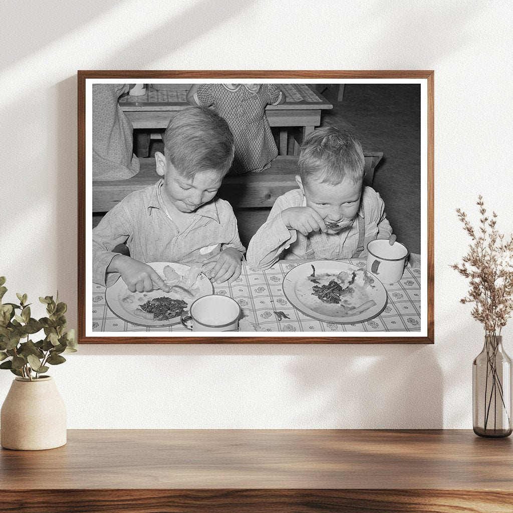 Boys Lunch at WPA Nursery School Casa Grande 1940
