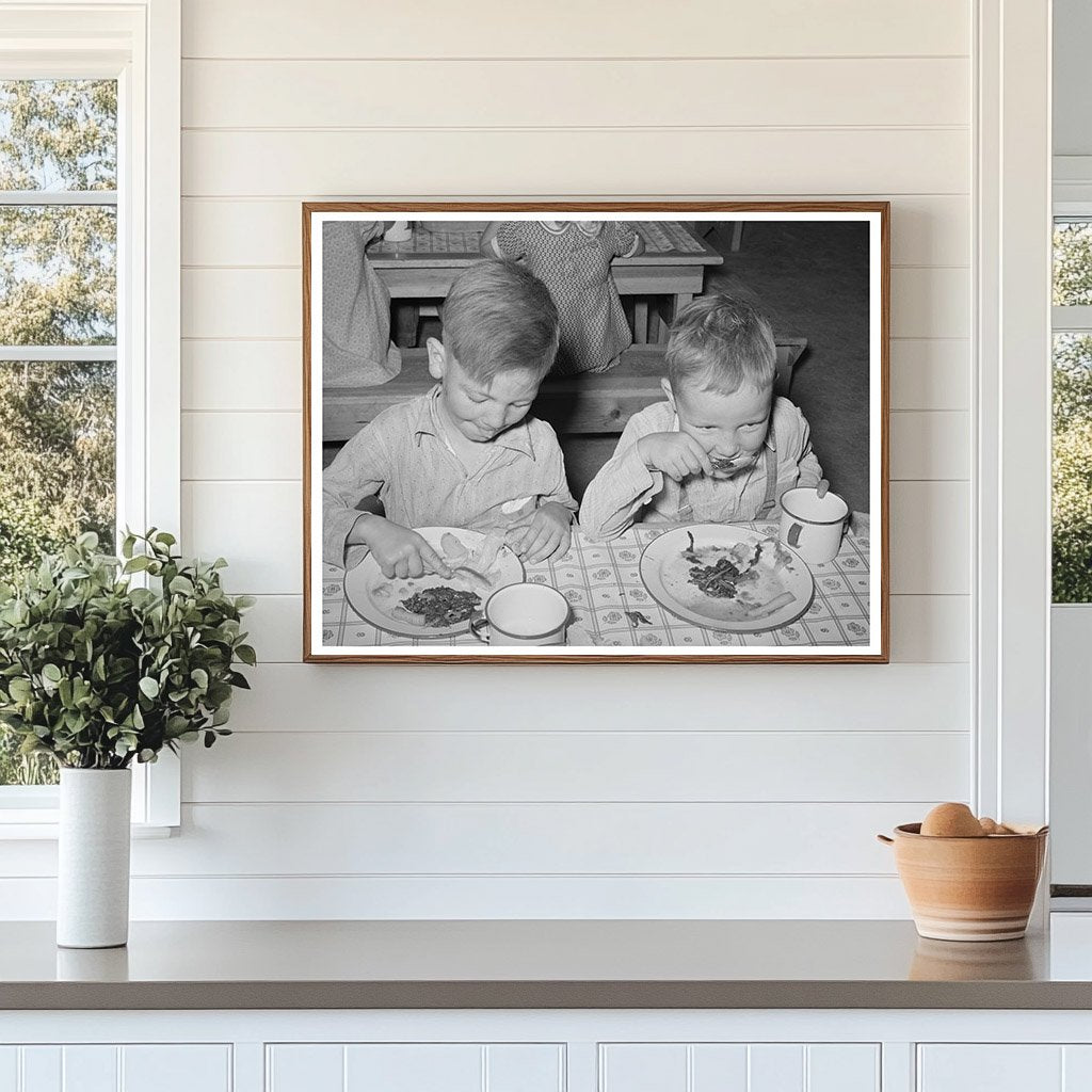 Boys Lunch at WPA Nursery School Casa Grande 1940