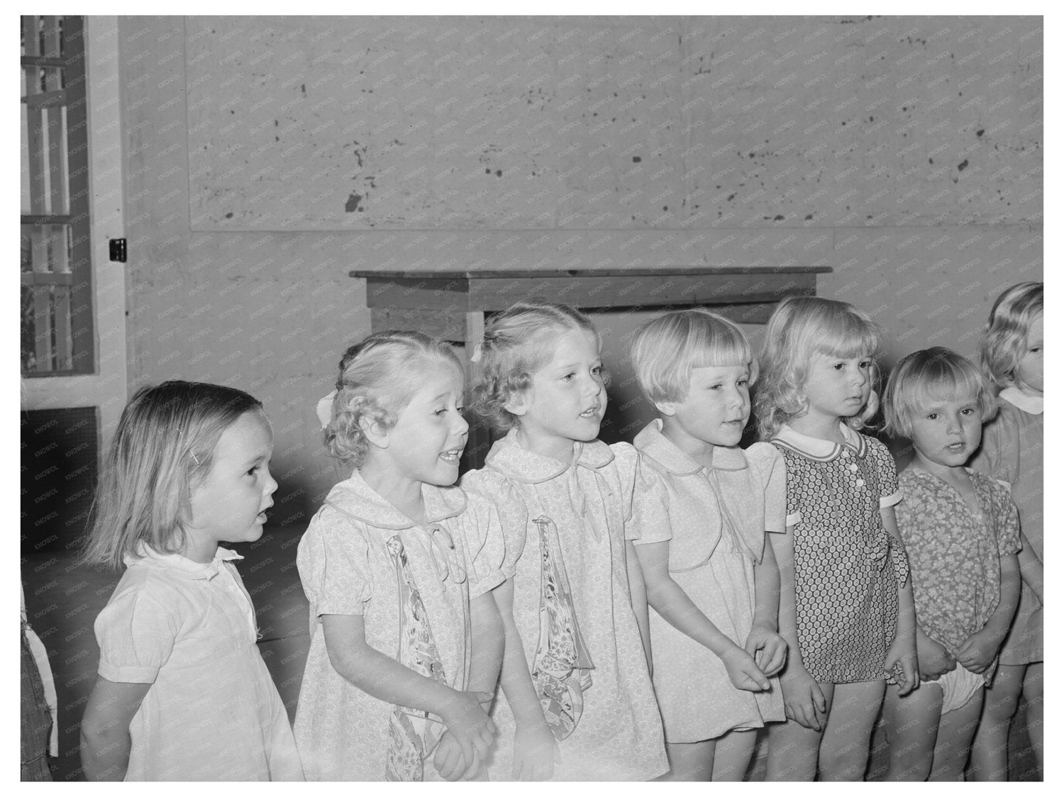 WPA Nursery School Children Singing Casa Grande 1940