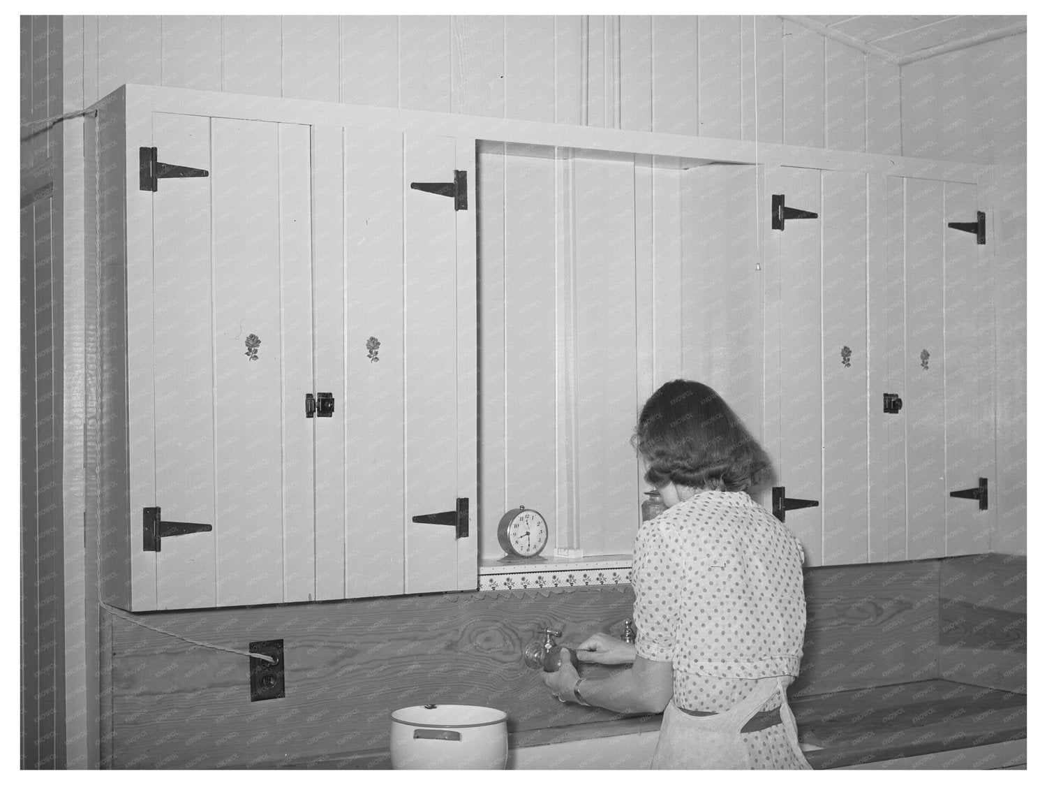 Woman at Kitchen Sink in Pinal County Arizona 1940