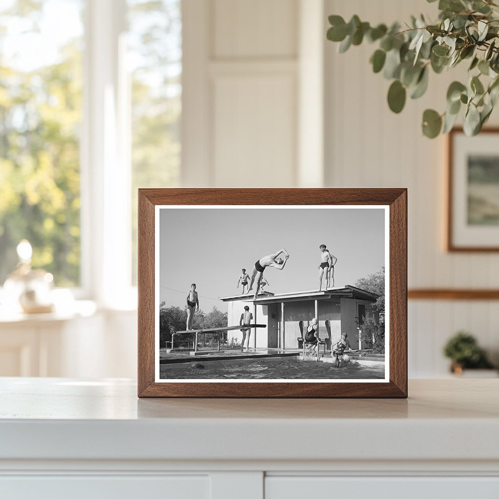 Kids Swimming at Dude Ranch Pool Coolidge Arizona 1940