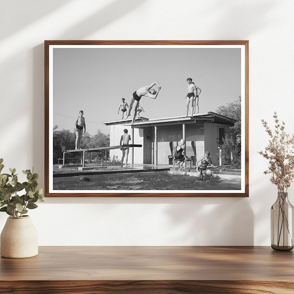 Kids Swimming at Dude Ranch Pool Coolidge Arizona 1940