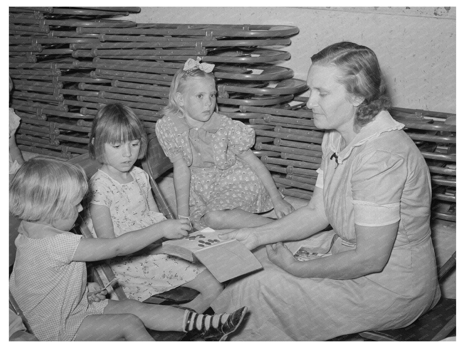 Children Dropping Nickels on Bible Sunday School 1940