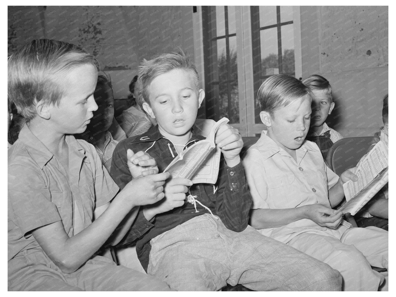 Boys Singing at Sunday School Casa Grande Valley Farms 1940