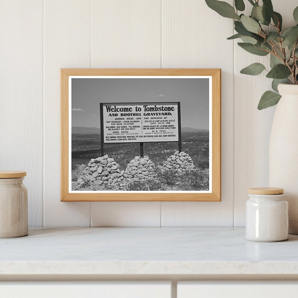 Tombstone Arizona Historic Sign May 1940 Vintage Image