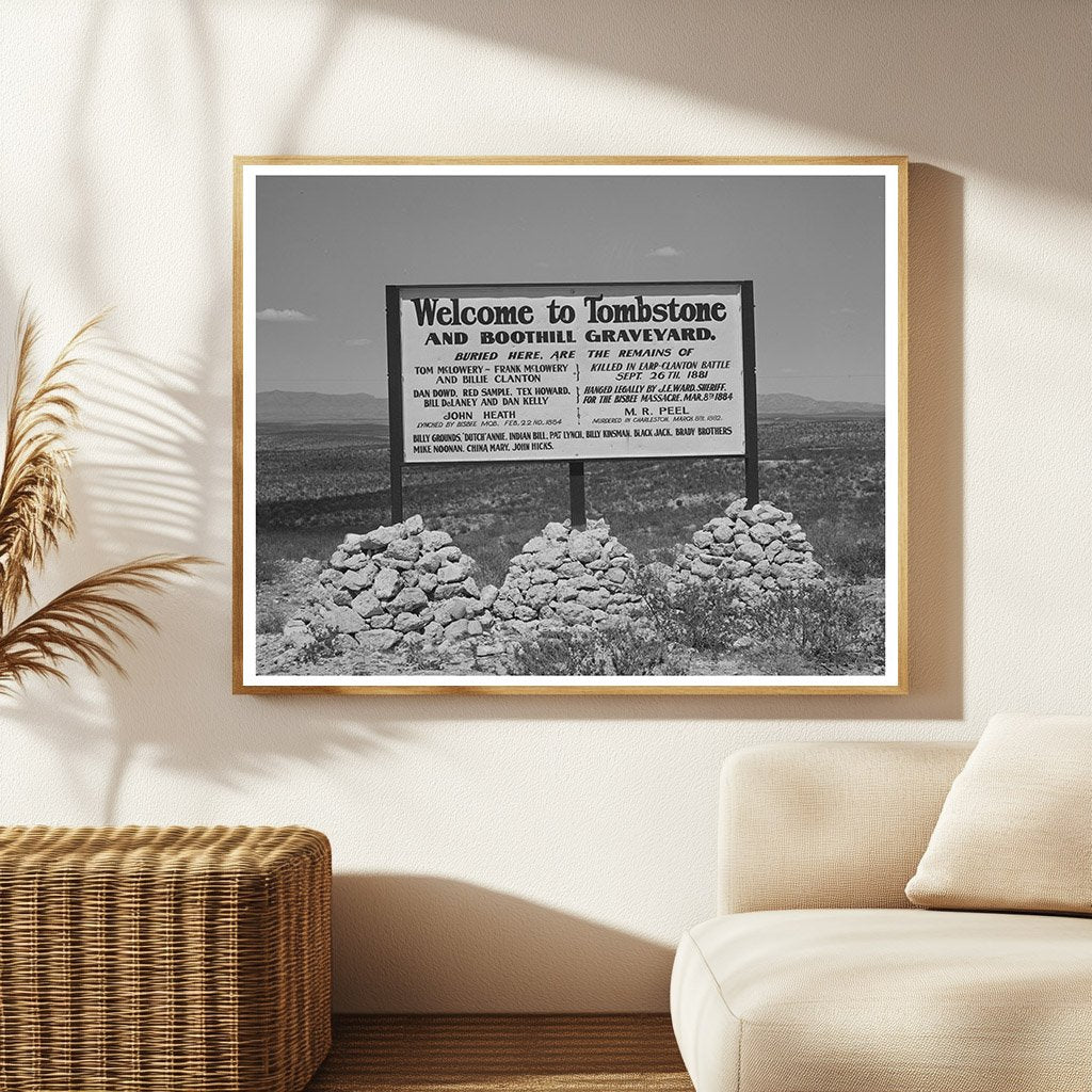 Tombstone Arizona Historic Sign May 1940 Vintage Image