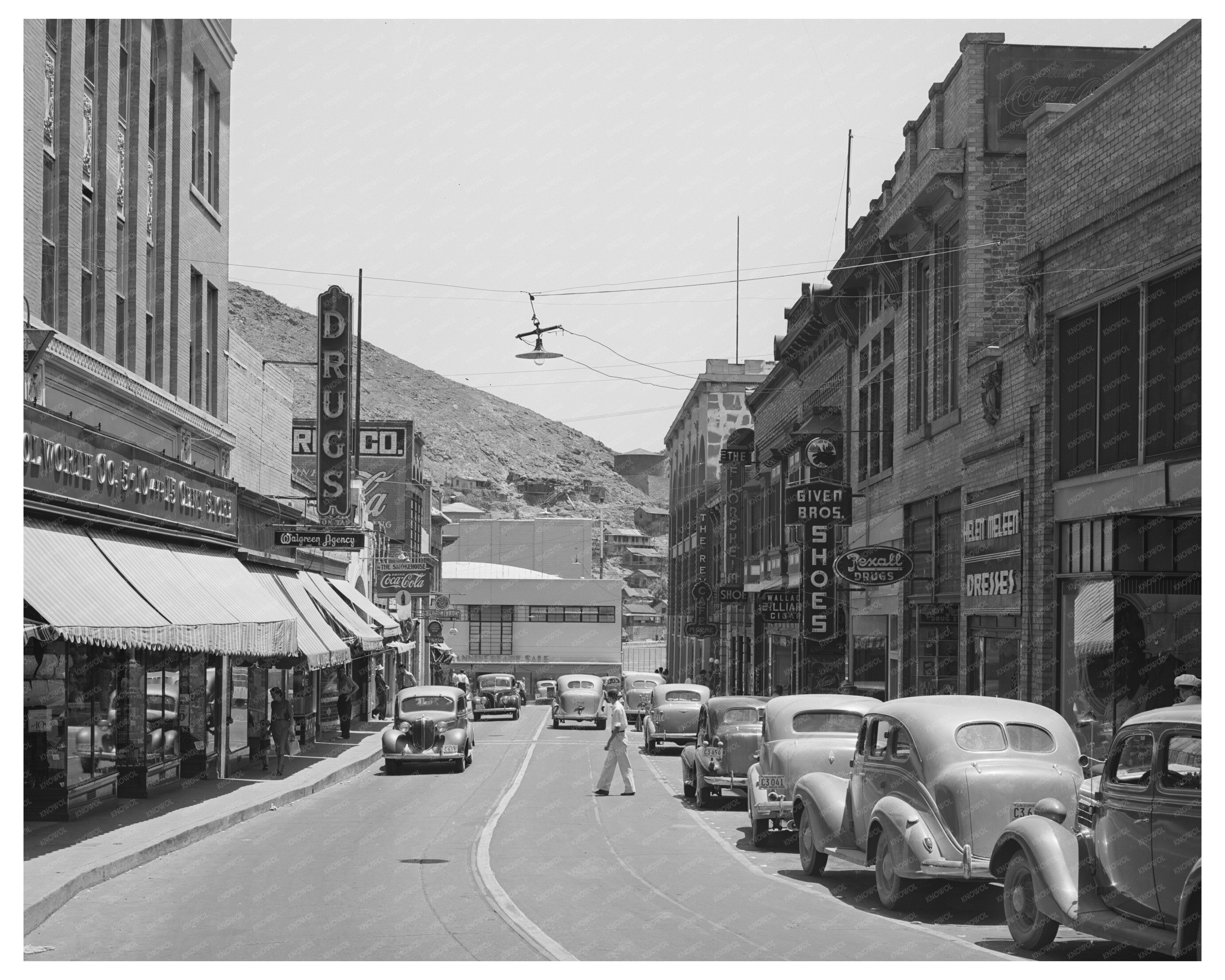Main Street Bisbee Arizona May 1940 Black and White Photo