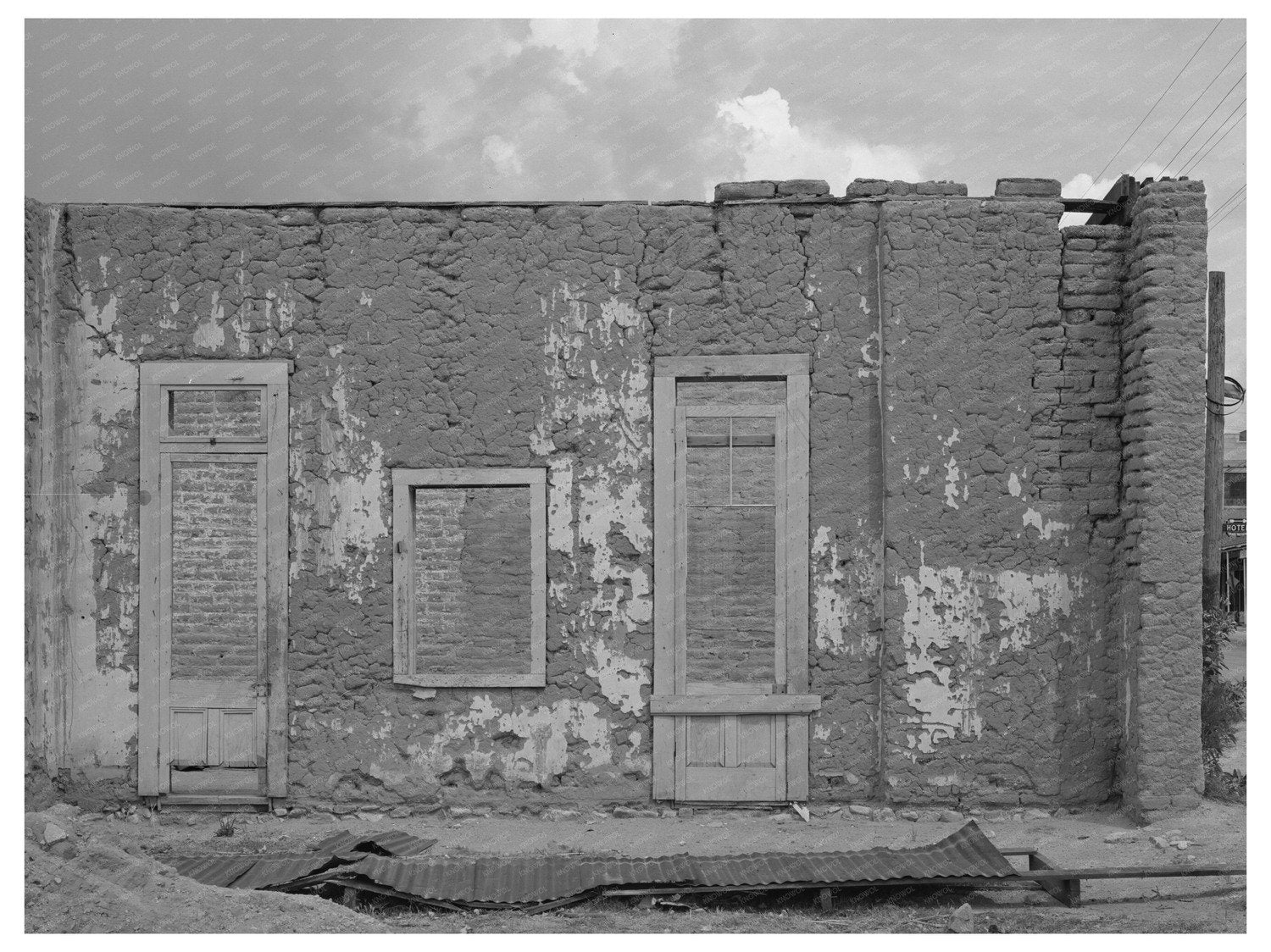 Abandoned Adobe Building in Tombstone Arizona 1940