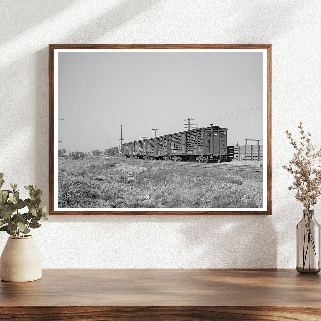 Empty Cattle Cars in Willcox Arizona May 1940