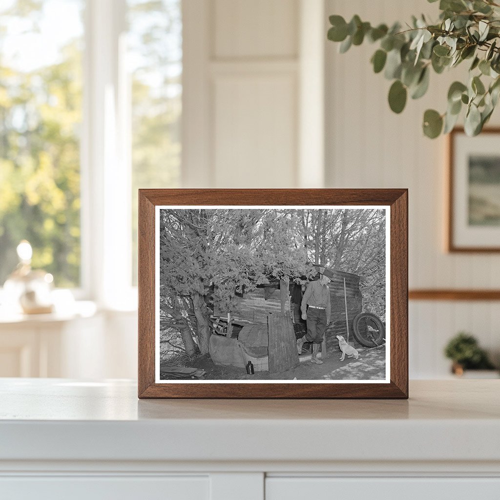 Eugene Davis Exiting Shack Pinos Altos New Mexico 1940