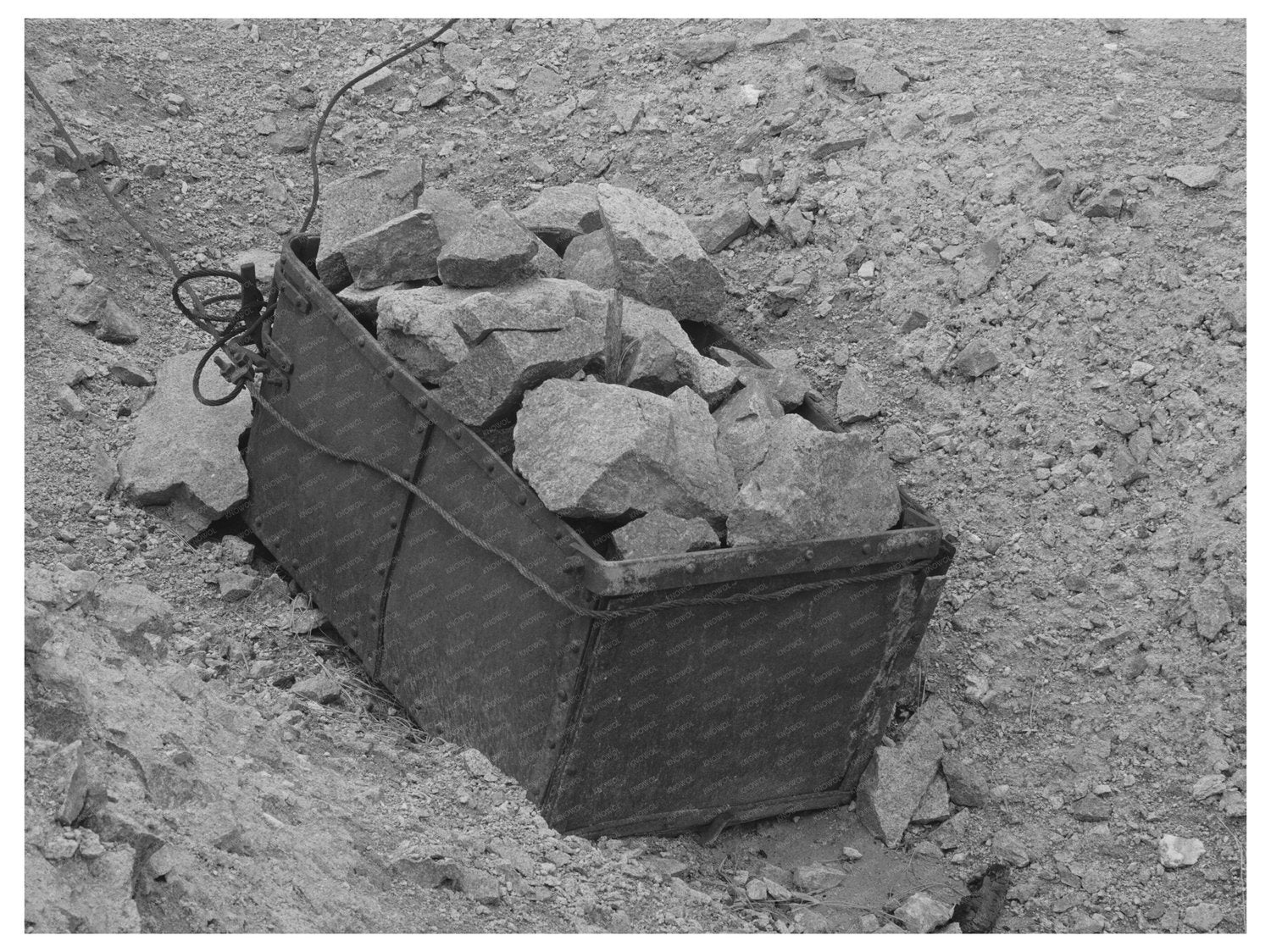 Vintage Ore Bucket and Gold Ore in Pinos Altos 1940