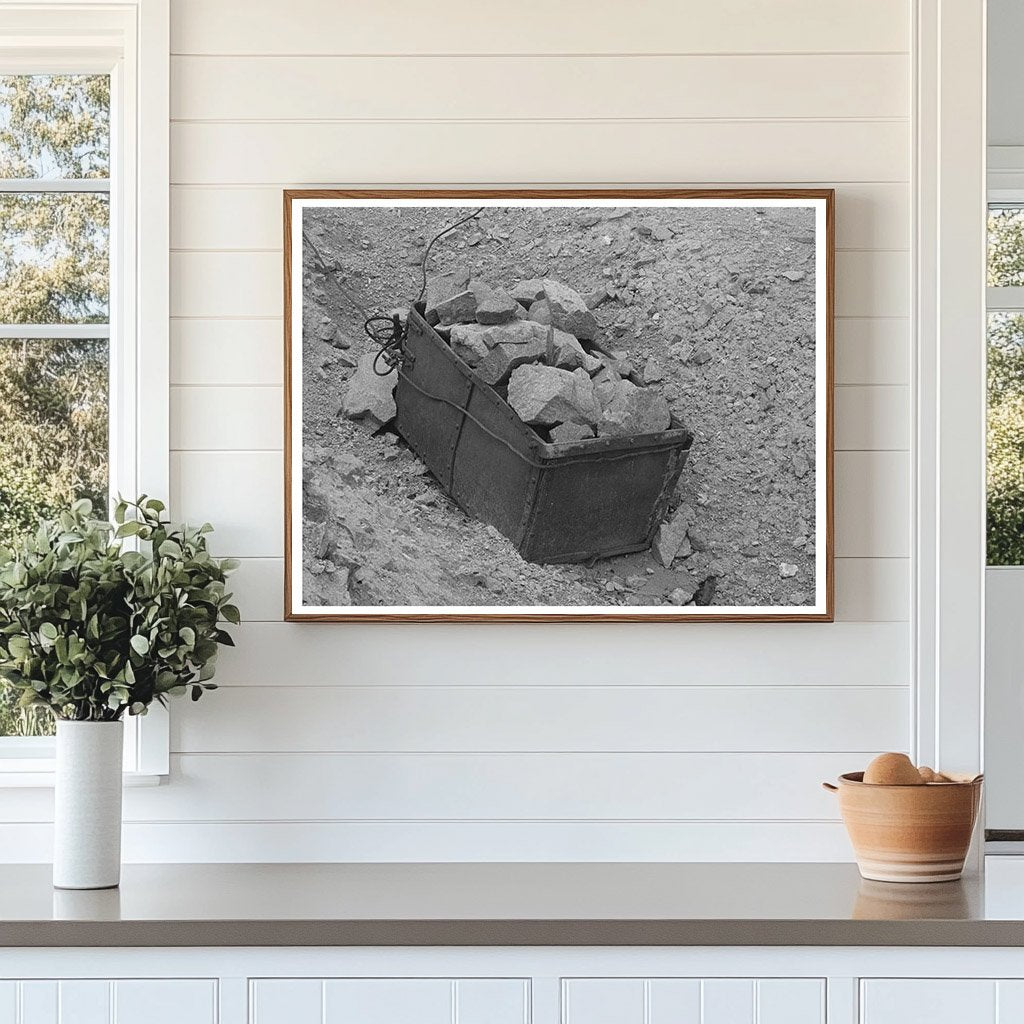 Vintage Ore Bucket and Gold Ore in Pinos Altos 1940
