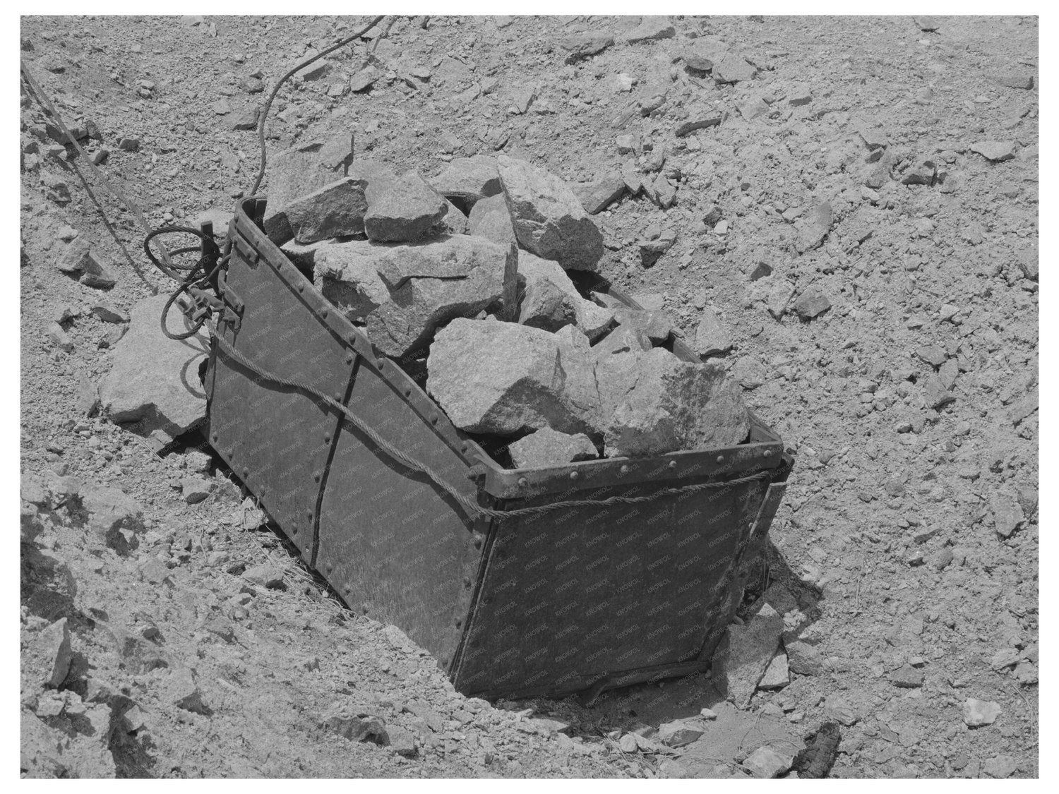 Vintage Ore Bucket and Gold Ore at Pinos Altos Mine 1940