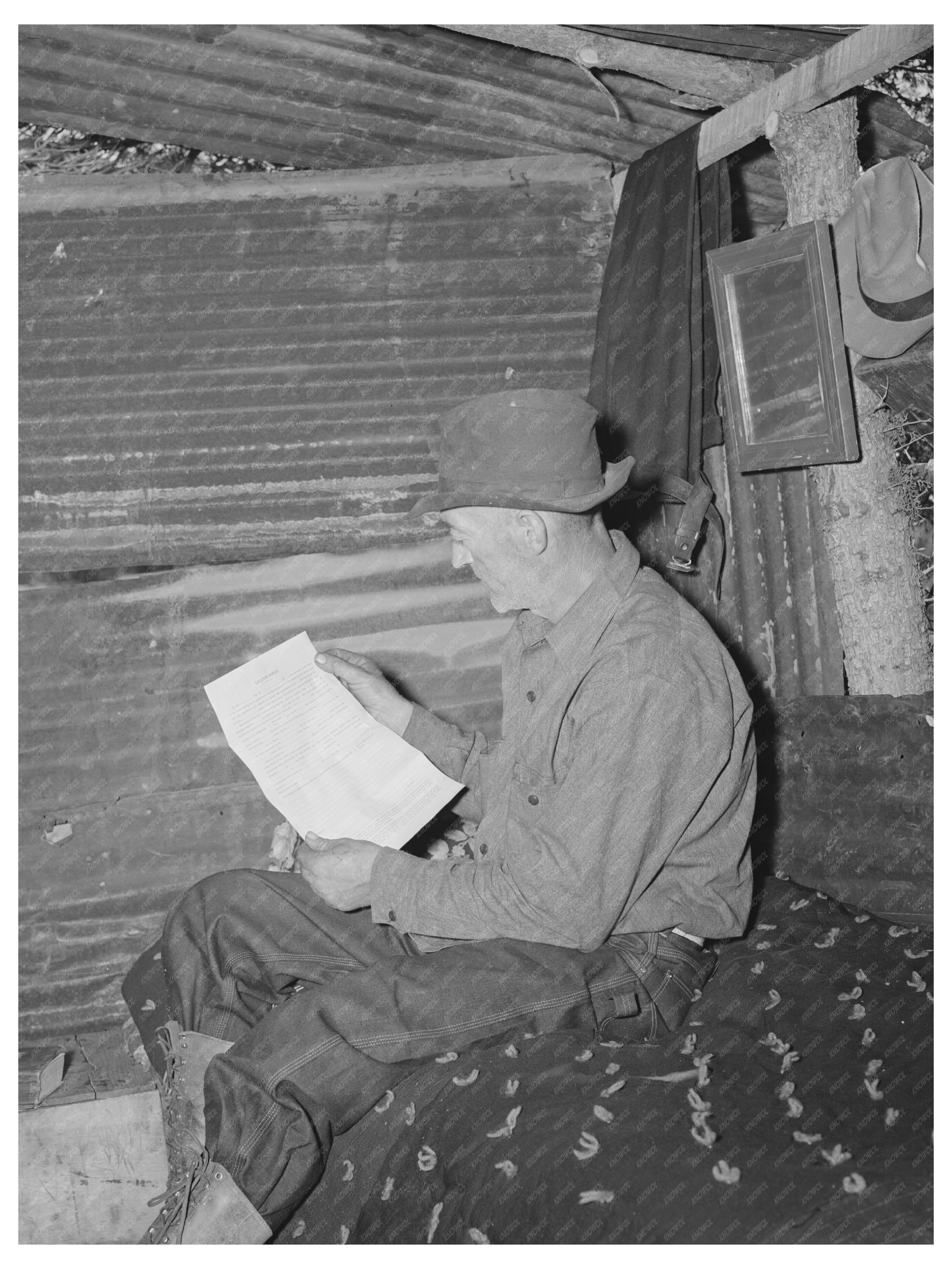 Eugene Davis Examines Mining Claim Form New Mexico 1940