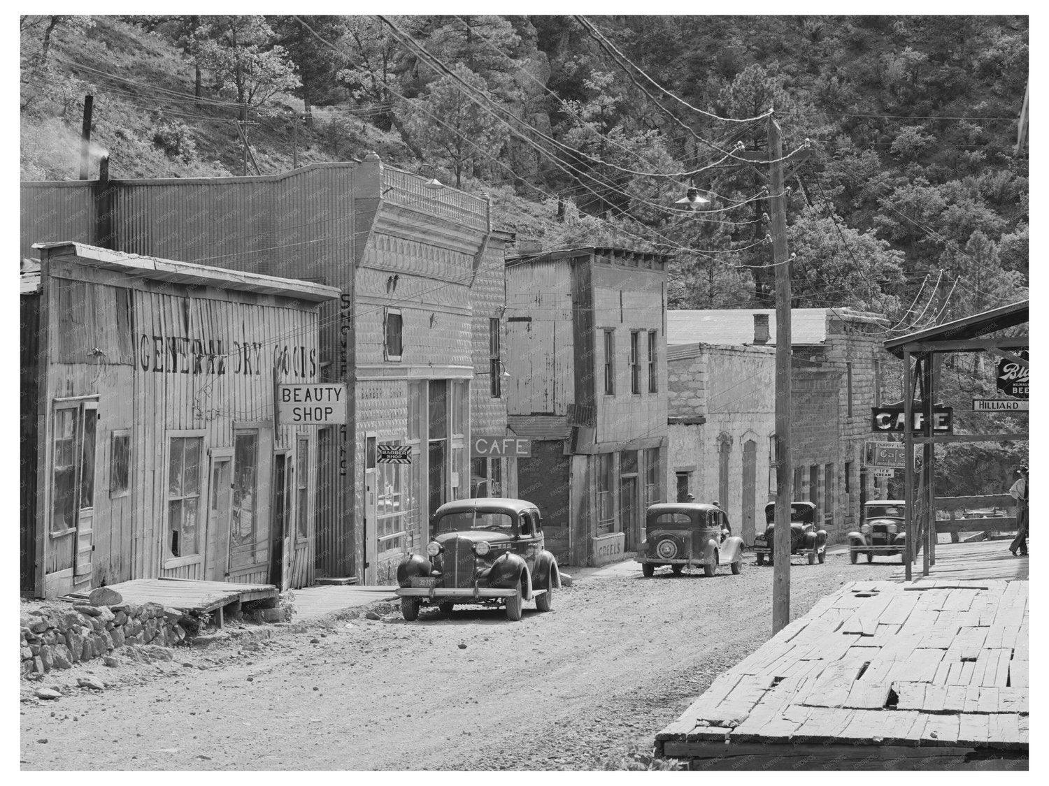 Mogollon New Mexico Main Street Vintage Photo May 1940