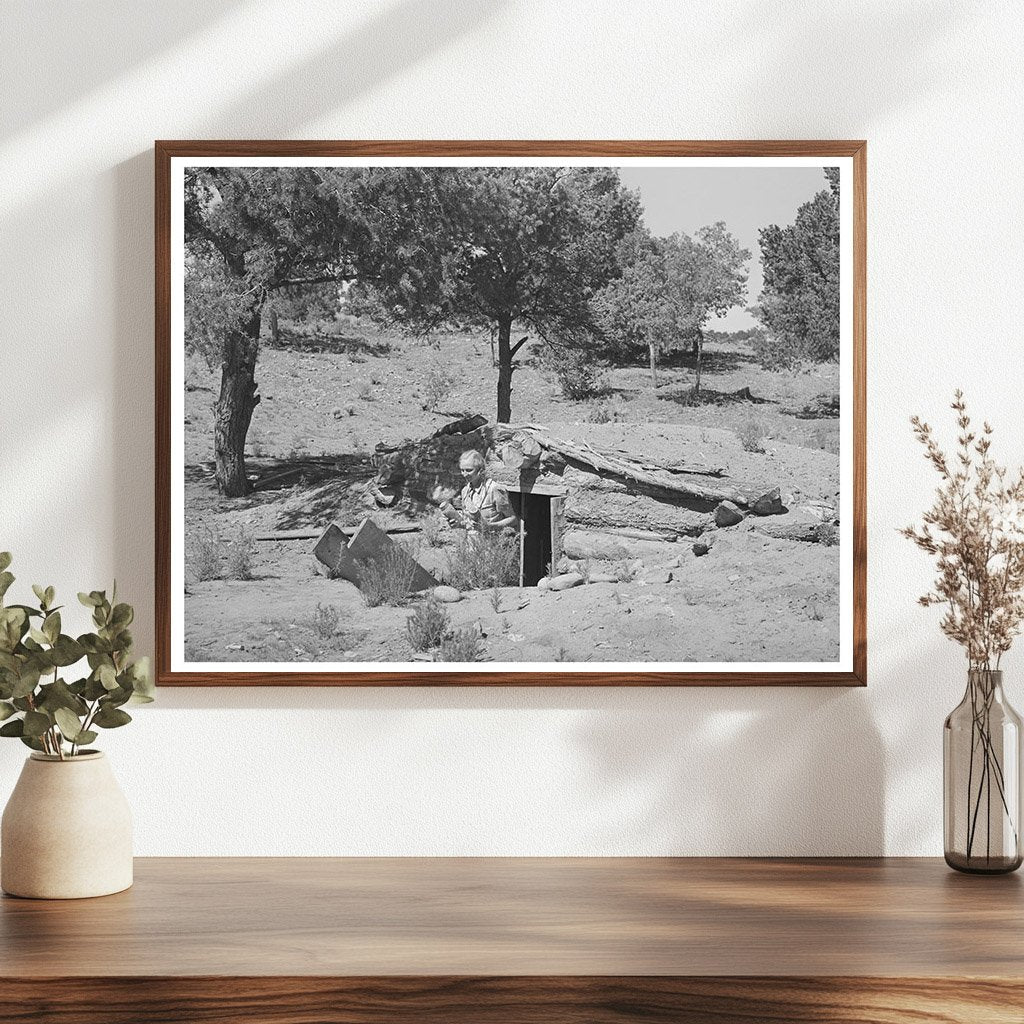 Mrs. Faro Caudill with Cans of Fruit in Pie Town 1940