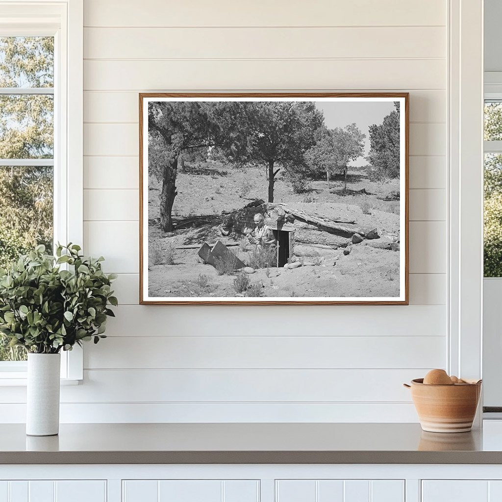 Mrs. Faro Caudill with Cans of Fruit in Pie Town 1940