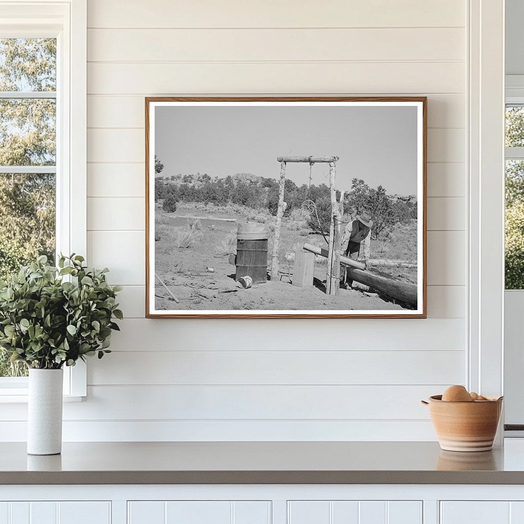 Faro Caudill Watering Trough in Pie Town New Mexico 1940
