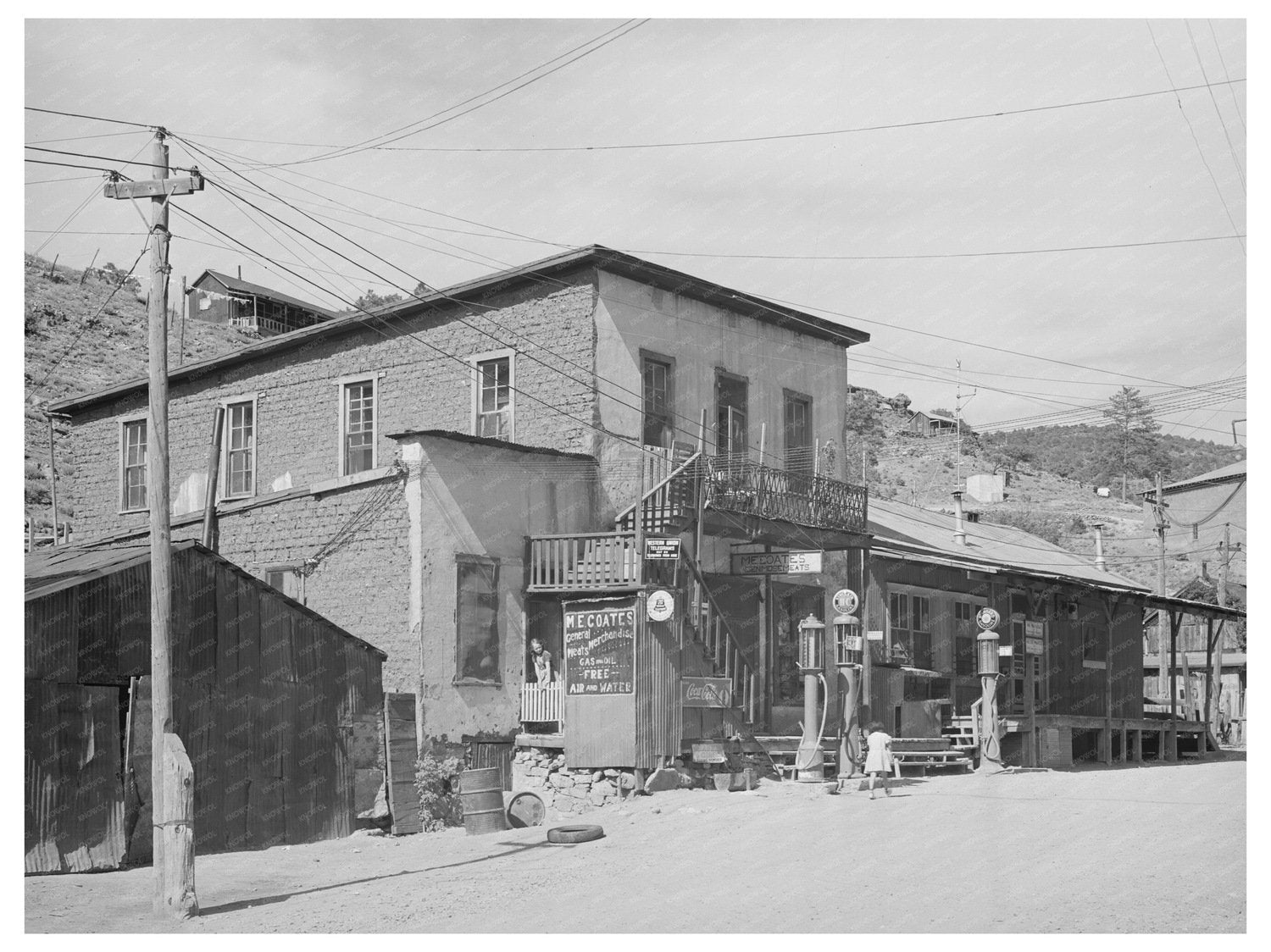 Mogollon New Mexico Gas Station Vintage Photo May 1940