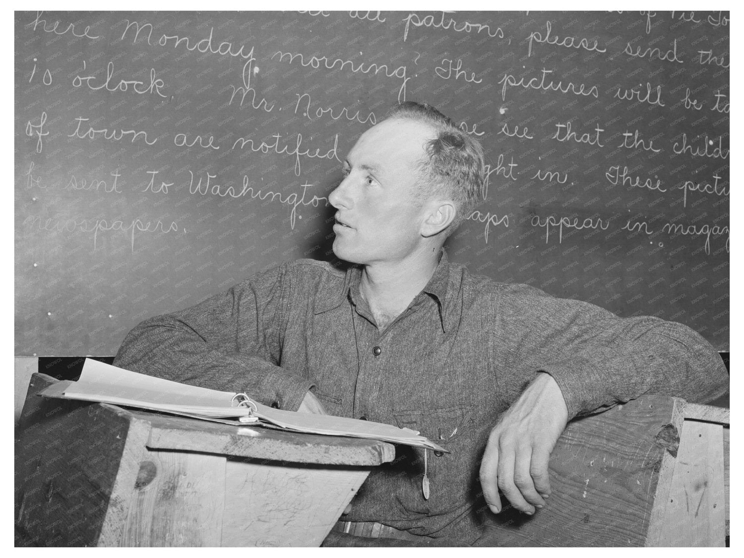 Farmer at Farm Bureau Meeting Pie Town New Mexico 1940