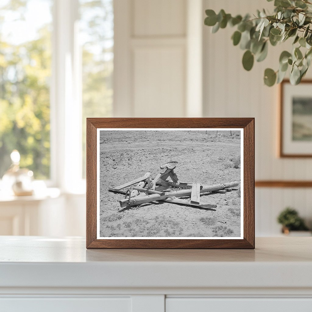 Homemade Land Leveler in Pie Town New Mexico 1940