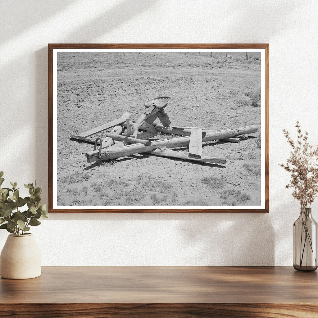 Homemade Land Leveler in Pie Town New Mexico 1940