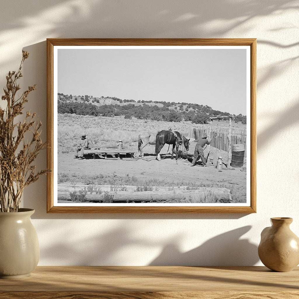 Faro Caudill Drawing Water in Pie Town New Mexico 1940