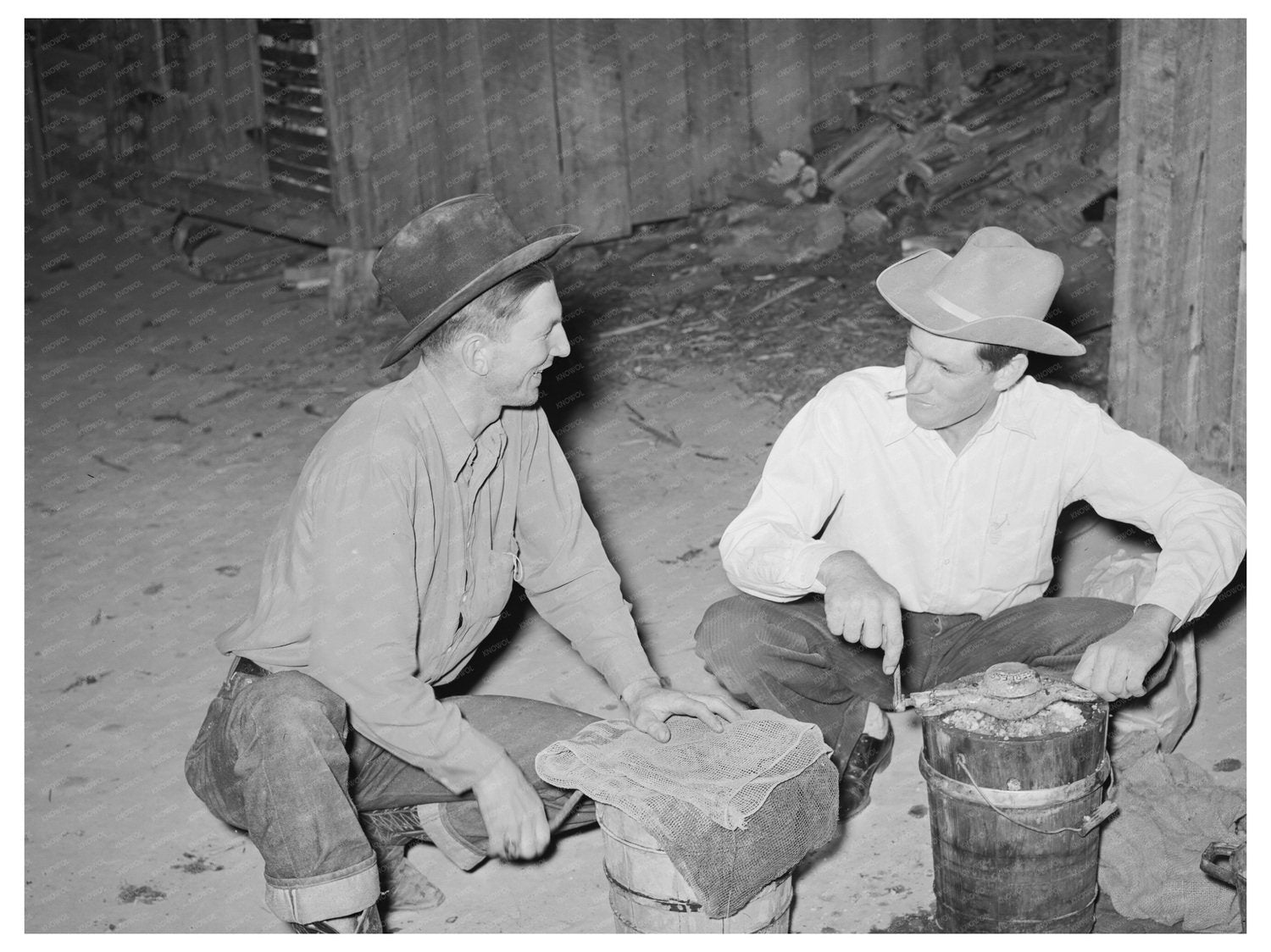 Farmers Making Ice Cream in Pie Town New Mexico 1940