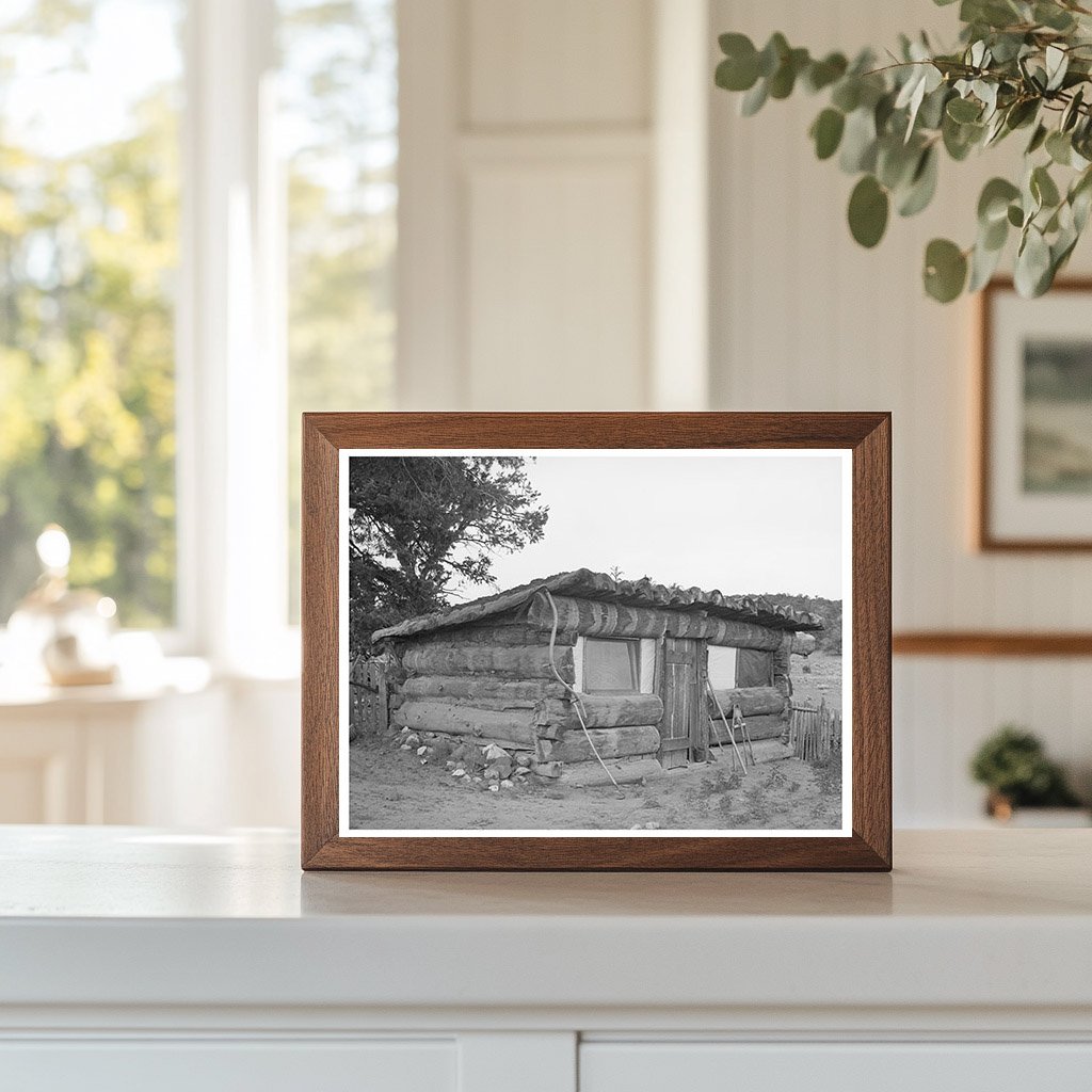 Log Home of a Homesteader in Pie Town New Mexico 1940