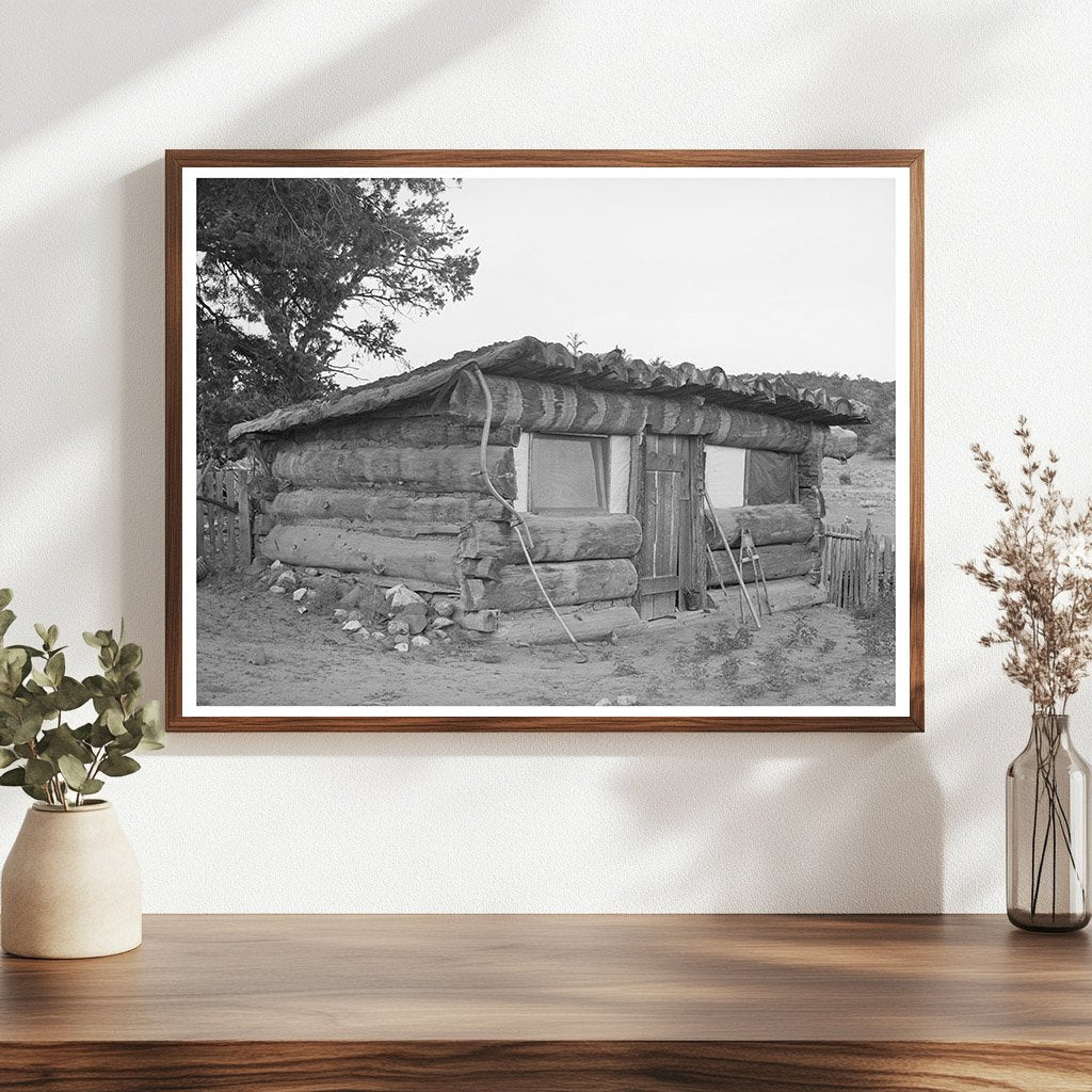 Log Home of a Homesteader in Pie Town New Mexico 1940