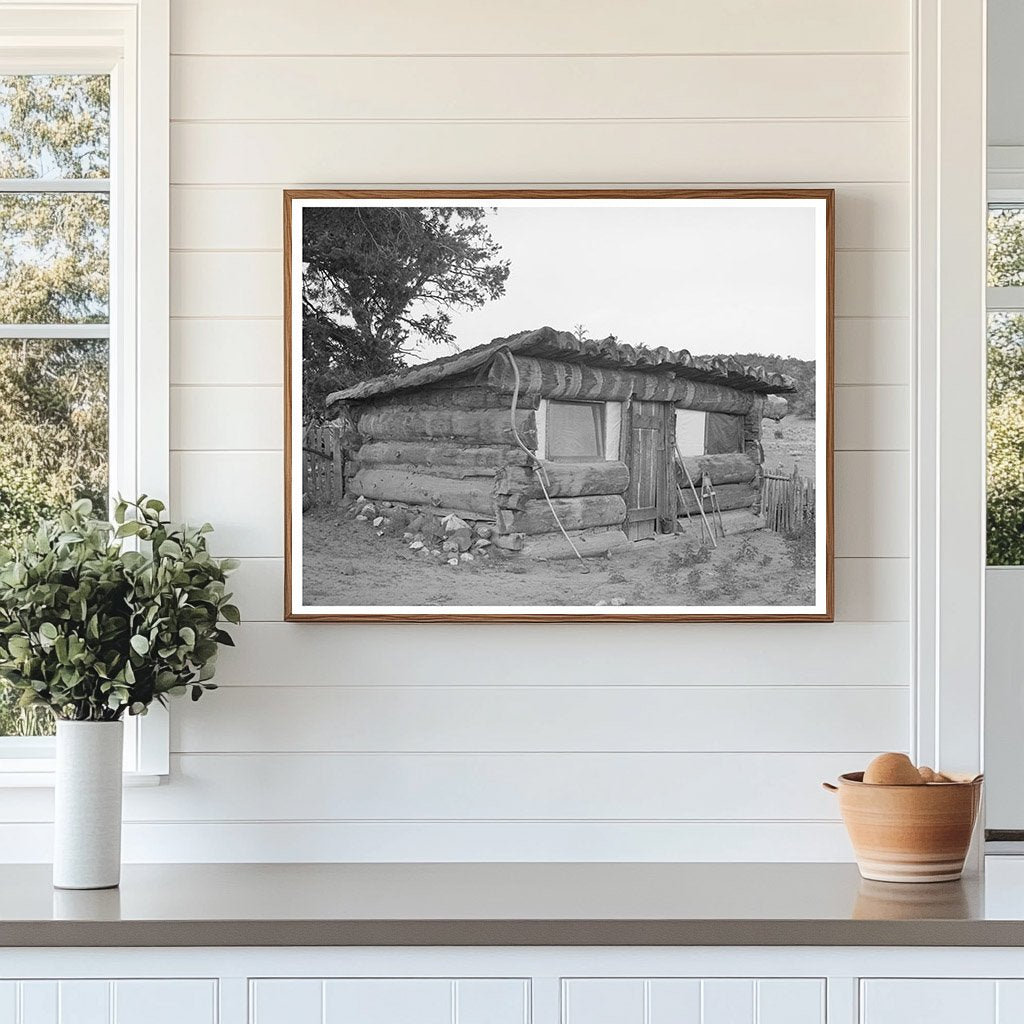 Log Home of a Homesteader in Pie Town New Mexico 1940