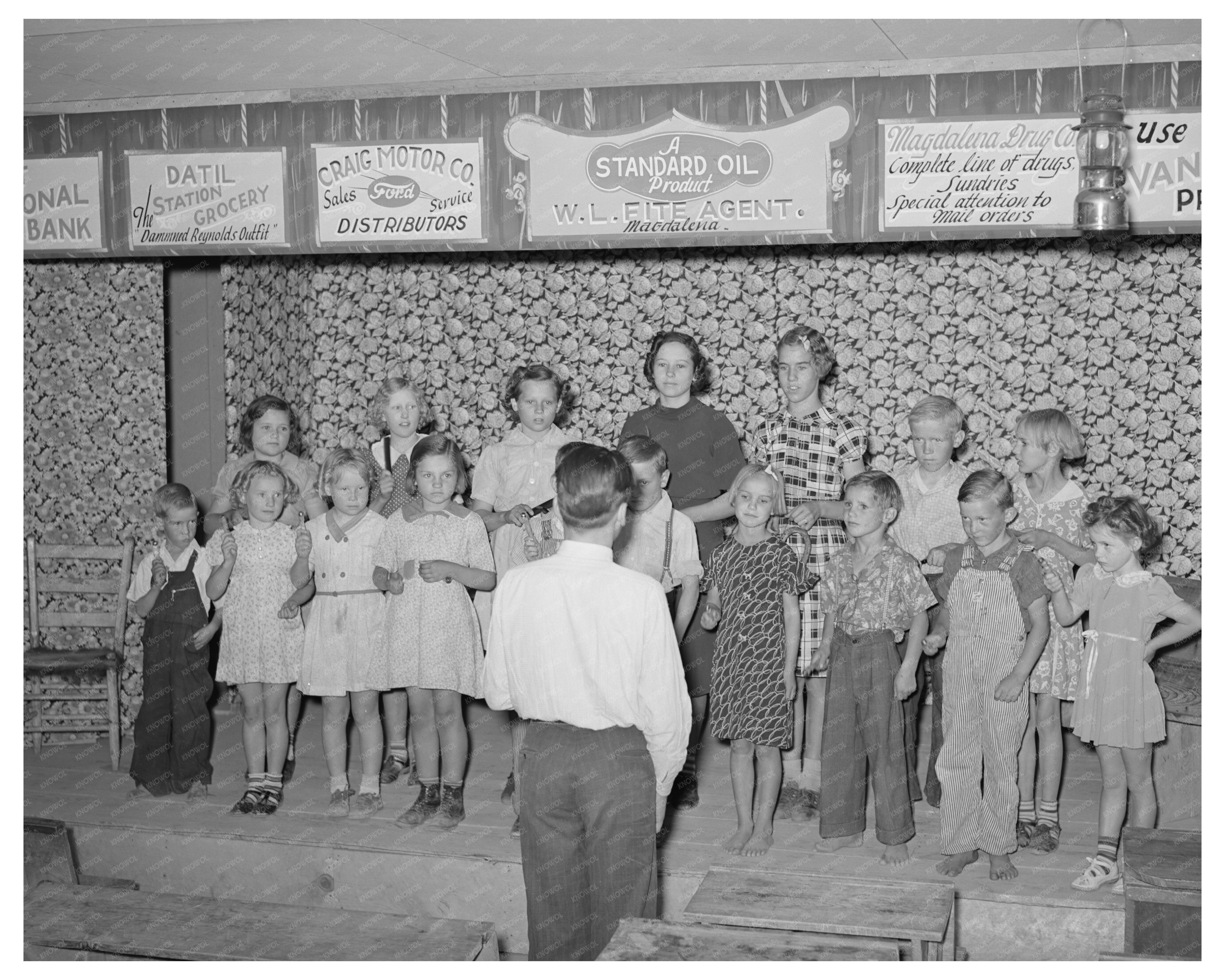 Children Making Music with Homemade Instruments Pie Town 1940