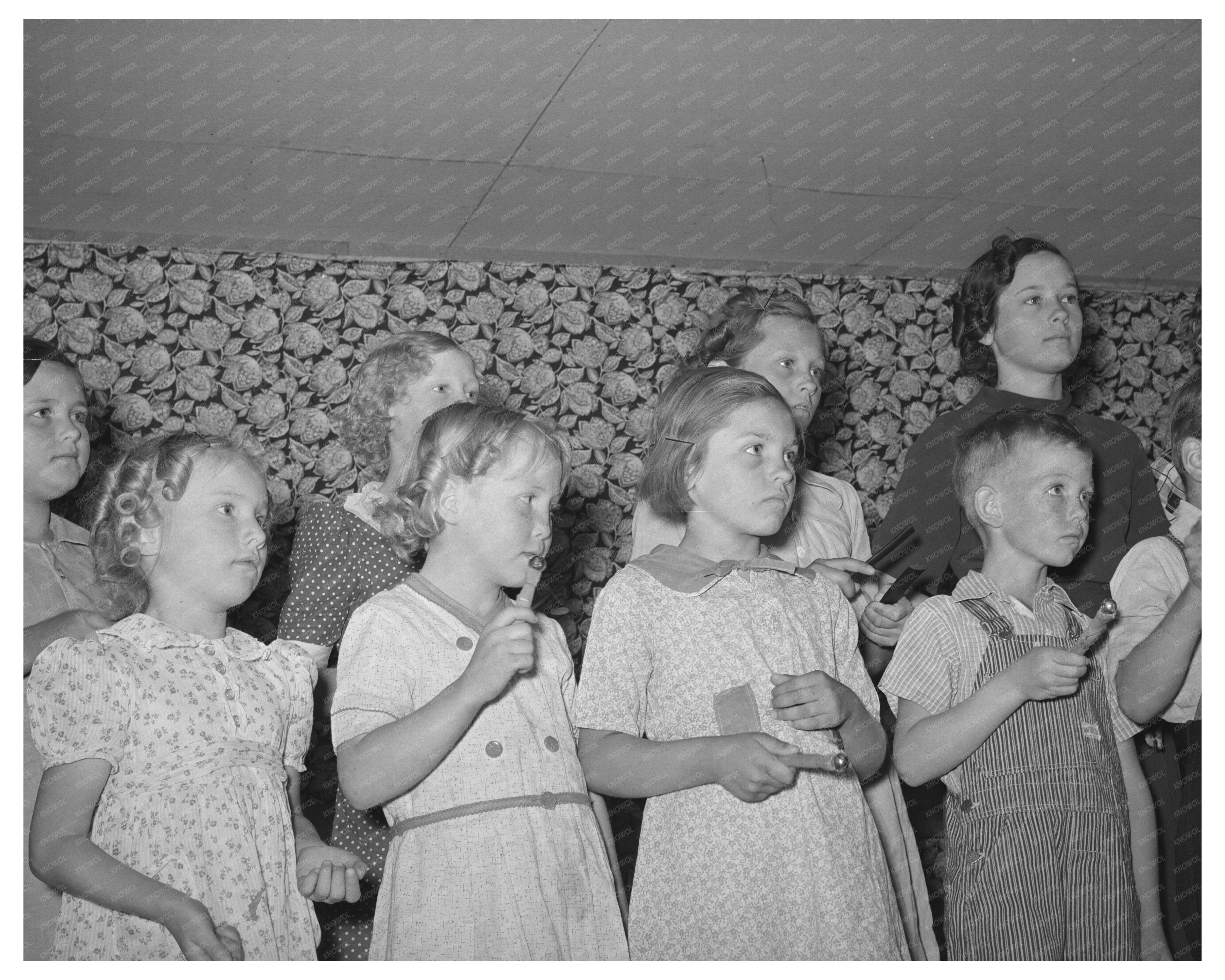 Children with Homemade Instruments in Pie Town New Mexico 1940
