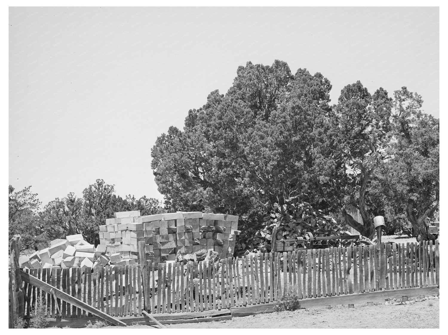 Wooden Blocks for Ice Storage House Pie Town New Mexico 1940