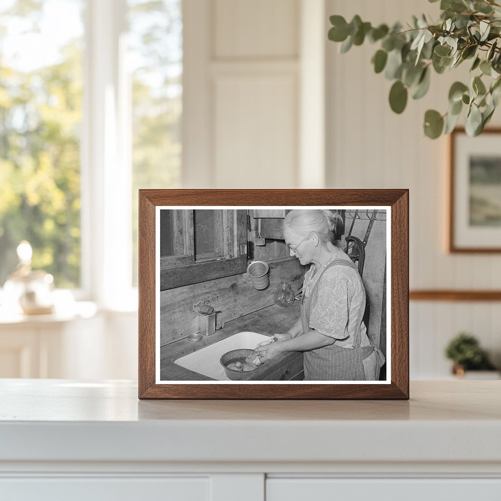 Homesteaders Wife Peeling Potatoes in Pie Town 1940