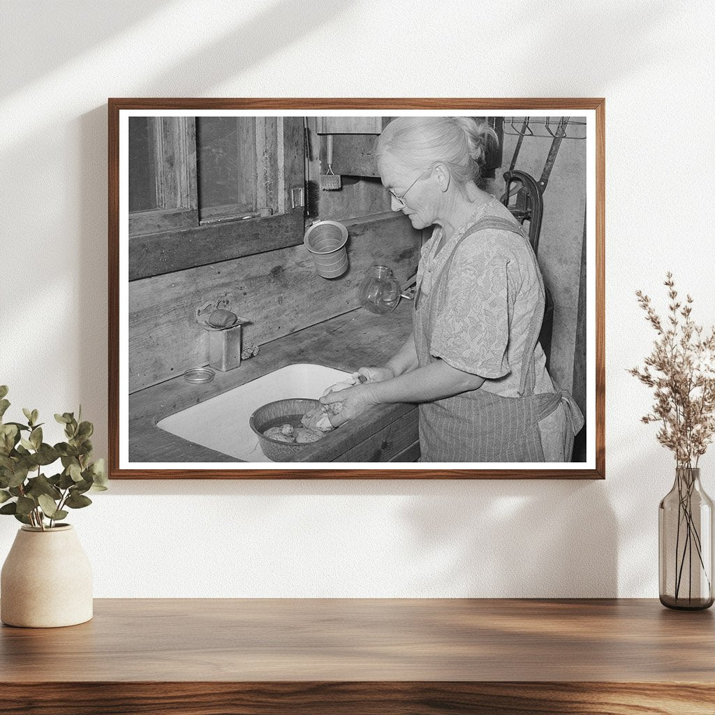 Homesteaders Wife Peeling Potatoes in Pie Town 1940