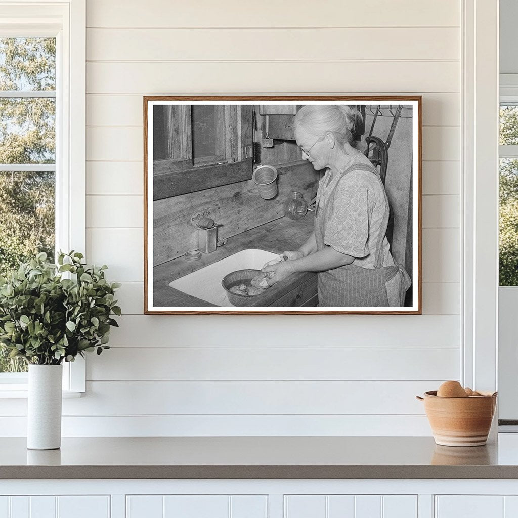 Homesteaders Wife Peeling Potatoes in Pie Town 1940