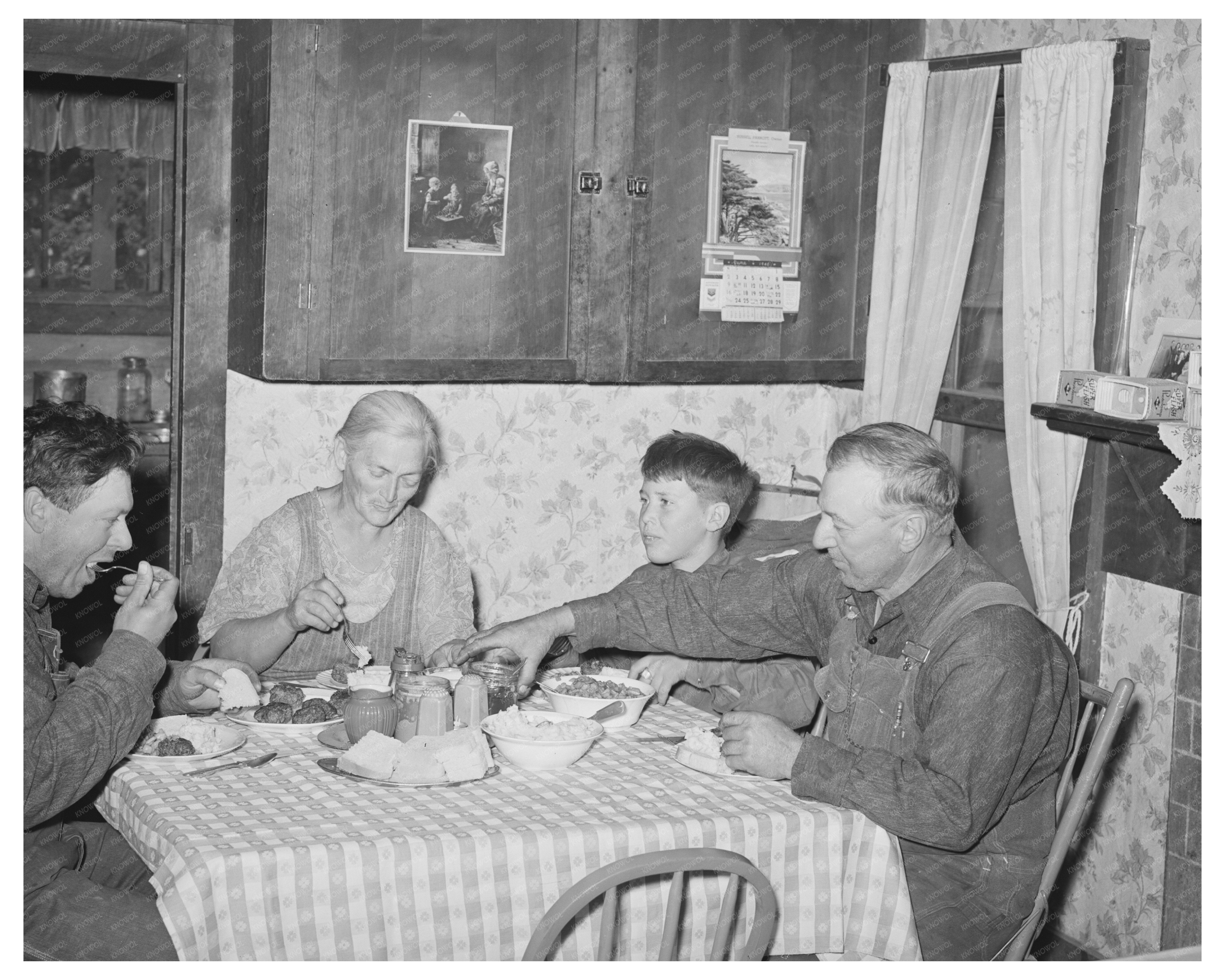 Hutton Family Dinner in Pie Town New Mexico June 1940