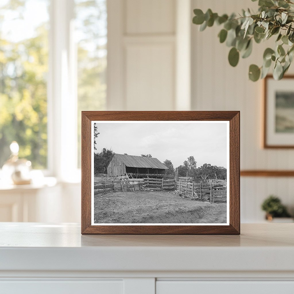 Vintage Slab Fence and Barn in Pie Town New Mexico 1940