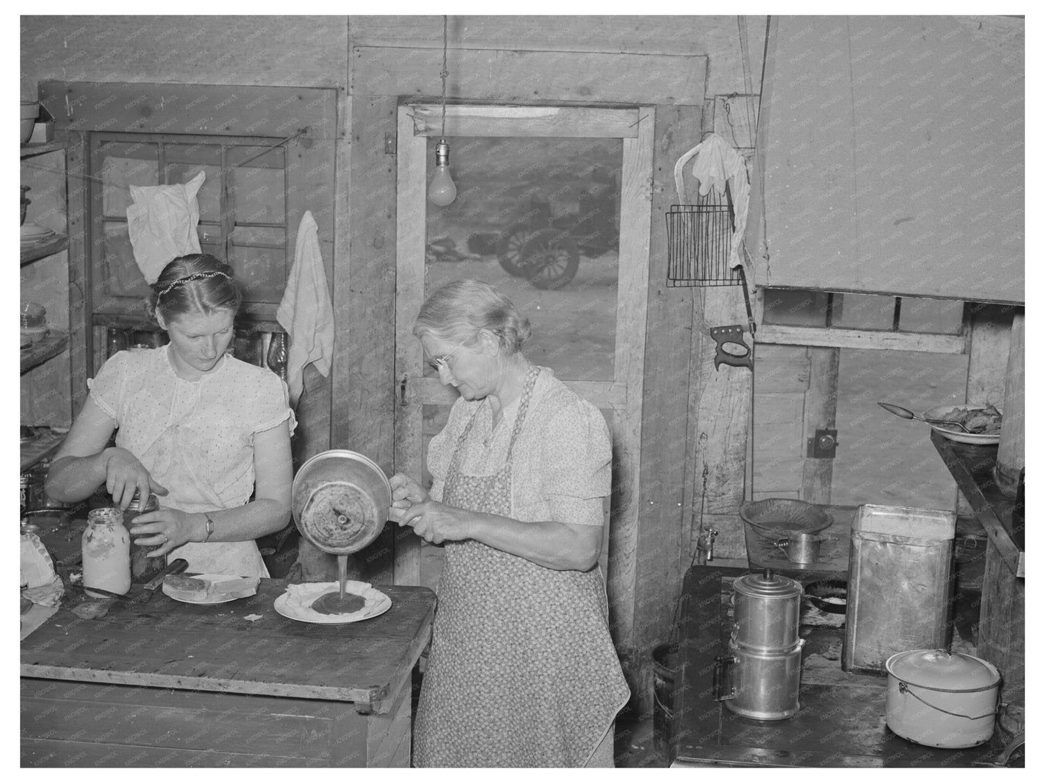 Mother and Daughter Working in Pie Town Cafe 1940