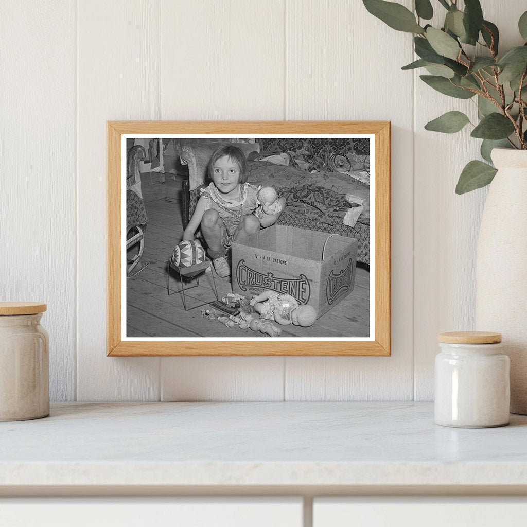 Josie Caudill with Toys in Pie Town New Mexico 1940