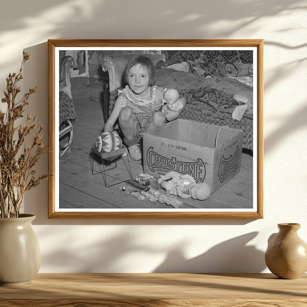 Josie Caudill with Toys in Pie Town New Mexico 1940