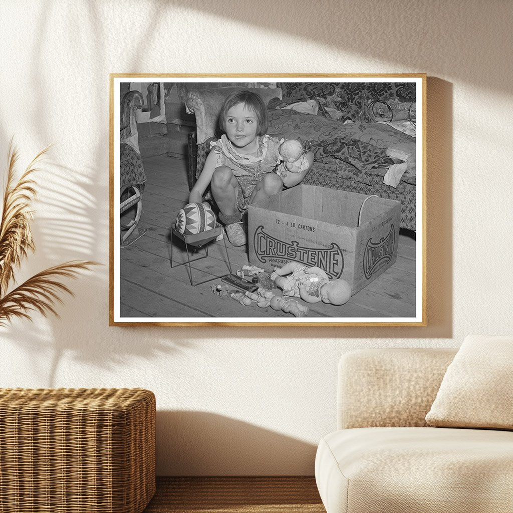 Josie Caudill with Toys in Pie Town New Mexico 1940